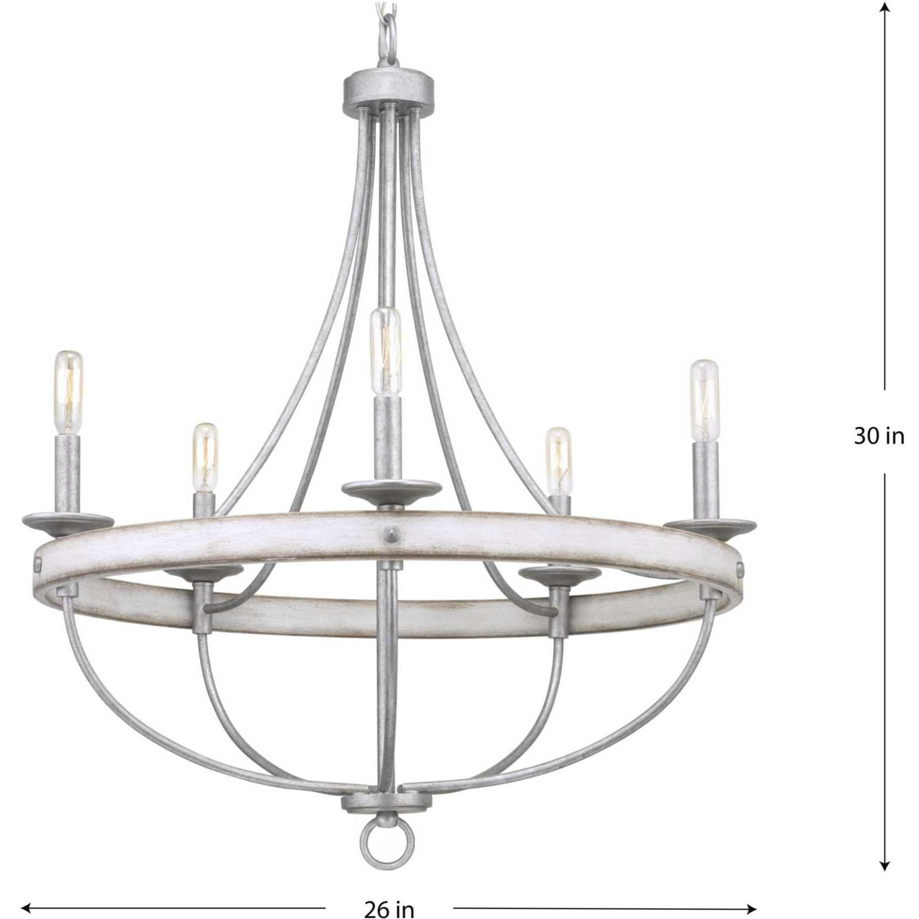 Camps Bay 5 Light 26 inch Galvanized Chandelier Ceiling Light