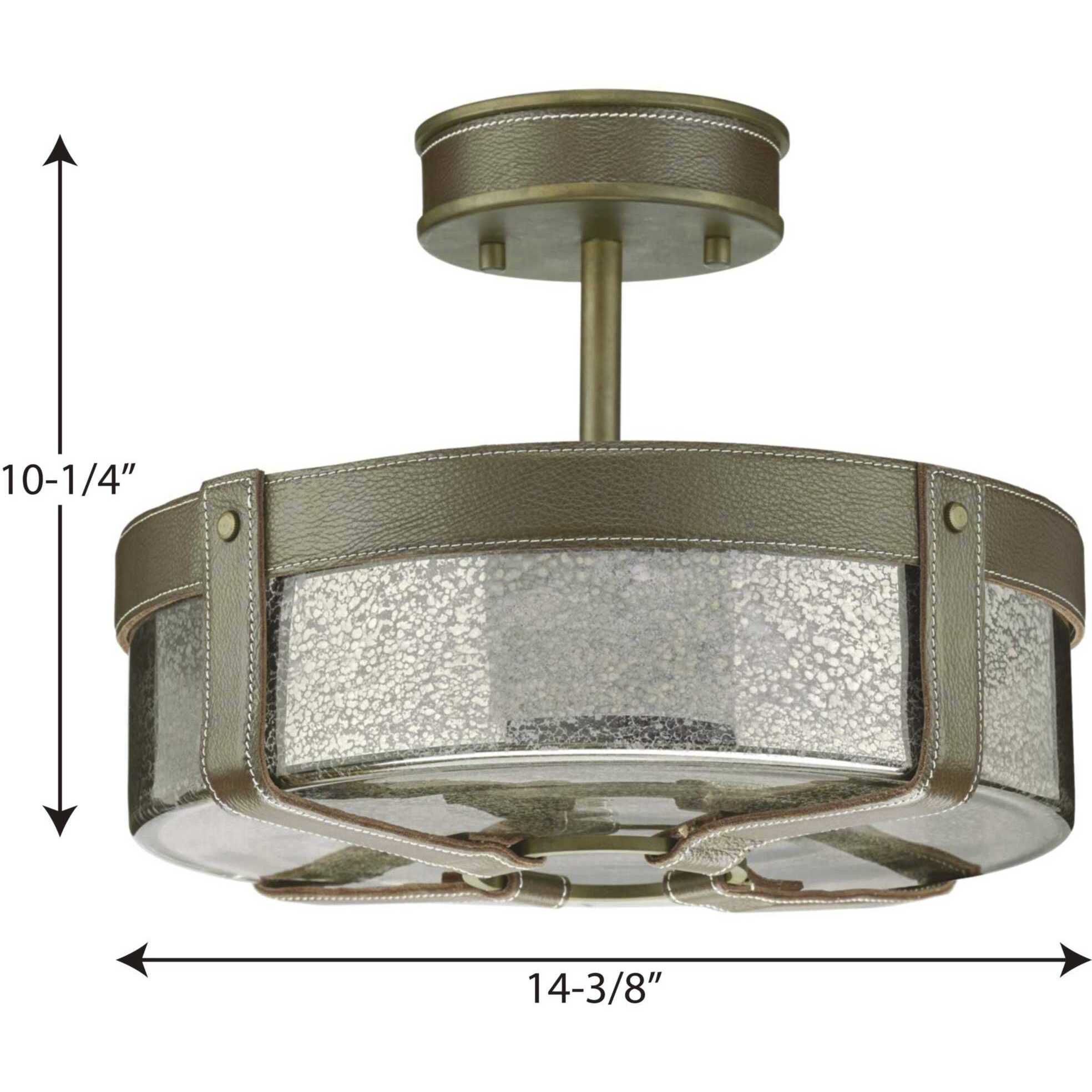 Frenchman Bay 4 Light 14.38 inch Aged Brass Semi-Flush Mount Ceiling Light, Design Series
