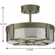 Frenchman Bay 4 Light 14.38 inch Aged Brass Semi-Flush Mount Ceiling Light, Design Series