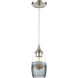 Saronic Gulf 1 Light 5 inch Satin Nickel with Smoke Swirl Mini Pendant Ceiling Light