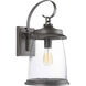 Queenscliff 1 Light 21 inch Antique Pewter Outdoor Wall Lantern, Large
