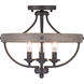 Camps Bay 4 Light 15 inch Graphite Semi-Flush Mount Ceiling Light