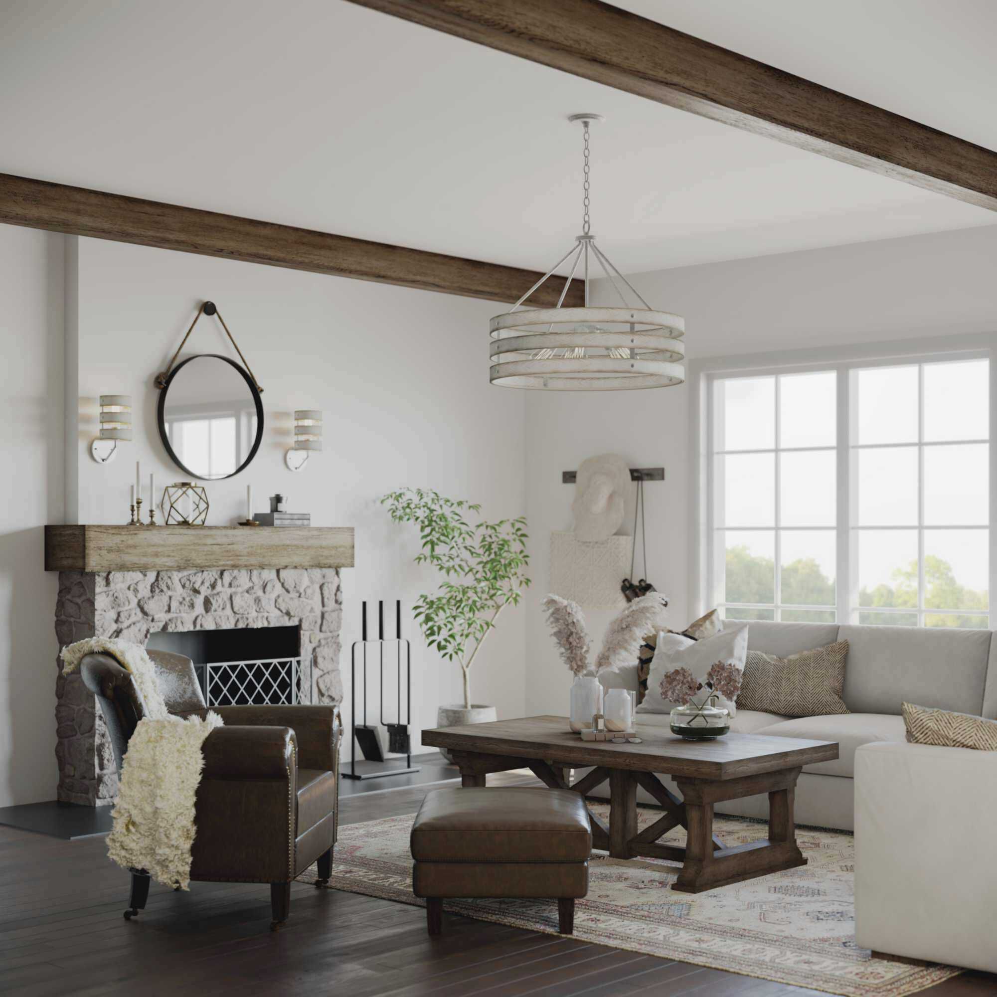 Camps Bay 5 Light 27.75 inch Galvanized Pendant Ceiling Light