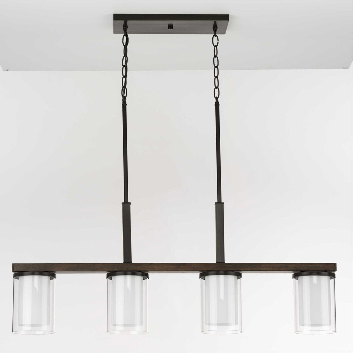 Beaches 4 Light 38 inch Antique Bronze Linear Chandelier Ceiling Light