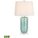 Caribbean 25 inch 9.5 watt Green with Clear Table Lamp Portable Light