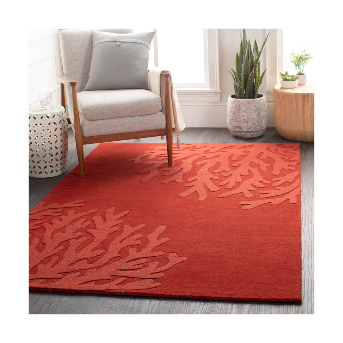 Corpus Christi Bay 36 X 24 inch Dark Red Rugs, Rectangle