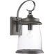 Queenscliff 1 Light 21 inch Antique Pewter Outdoor Wall Lantern, Large
