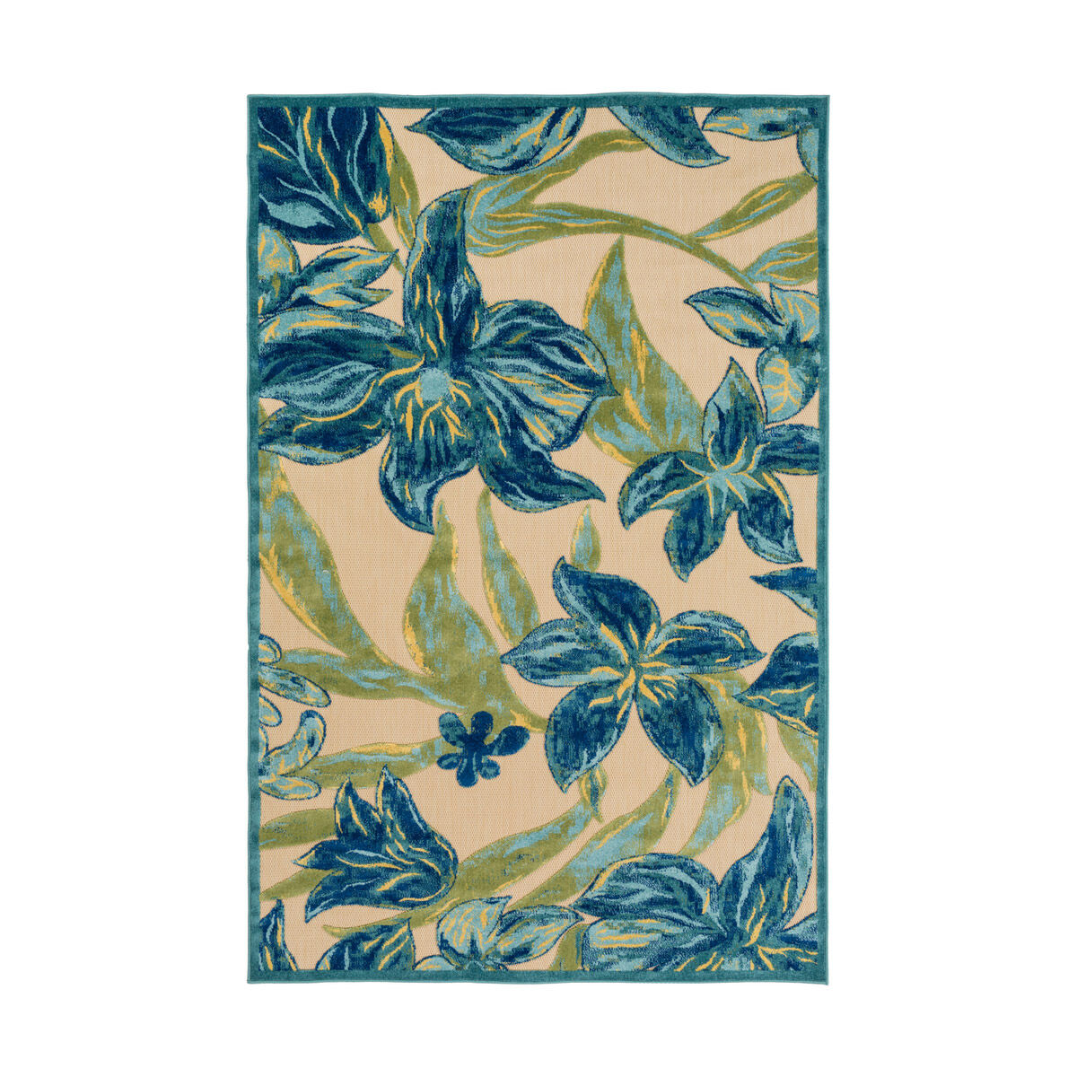 Port 90 X 60 inch Teal/Navy/Dark Green/Bright Yellow/Aqua/Khaki Indoor Area Rug, Polypropylene