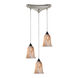 Aqua 3 Light 10 inch Satin Nickel Multi Pendant Ceiling Light, Configurable