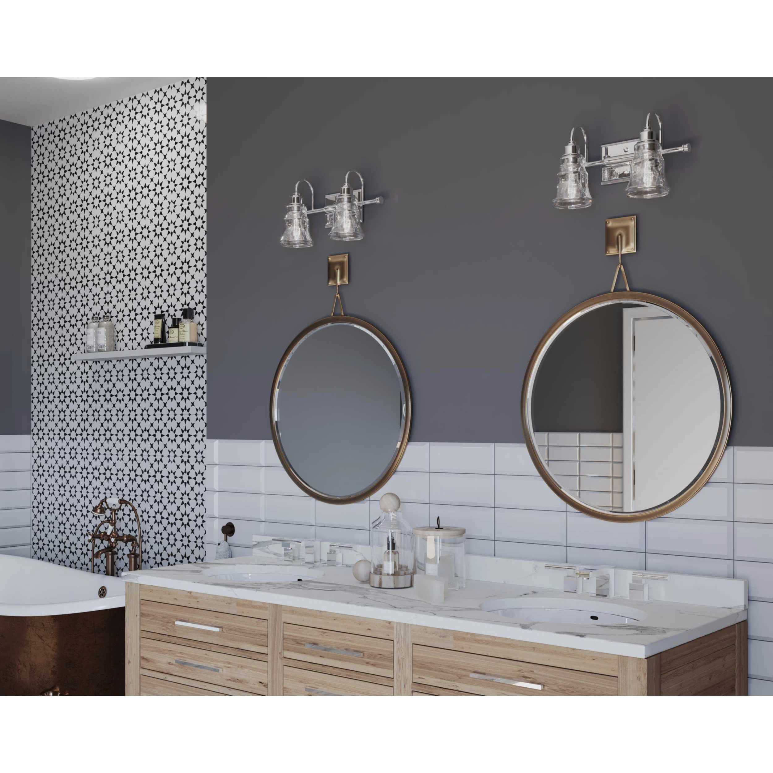 Maritime 2 Light 15 inch Polished Chrome Bath Vanity Wall Light