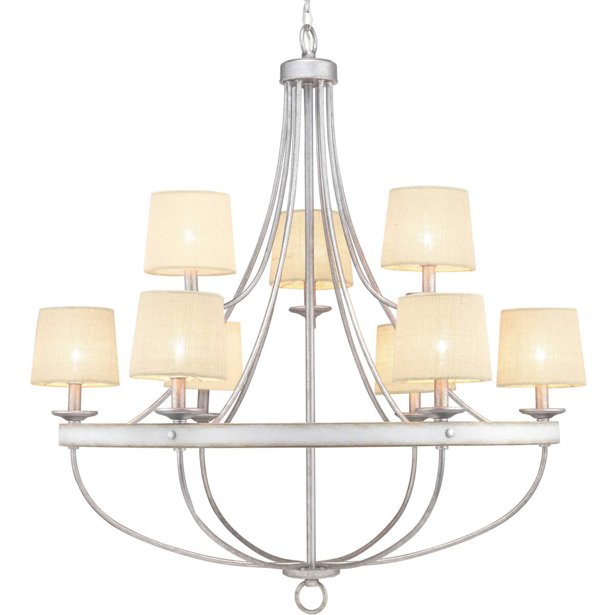 Camps Bay 9 Light 35.25 inch Galvanized Chandelier Ceiling Light