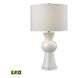 Perth 28 inch 9.5 watt Gloss White with Clear Table Lamp Portable Light