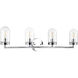 Paia 4 Light 33.5 inch Polished Chrome Bath Vanity Wall Light
