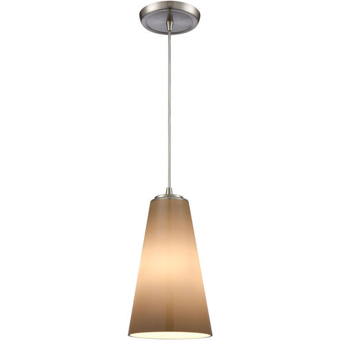 Isle 1 Light 6 inch Satin Nickel with Smokey White Mini Pendant Ceiling Light