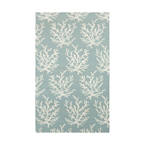 Atlantic 96 X 60 inch Aqua/Ivory Rugs, Wool