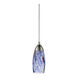 Castle 1 Light 3 inch Satin Nickel with Starburst Blue Mini Pendant Ceiling Light