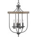 Camps Bay 4 Light 17 inch Graphite Foyer Pendant Ceiling Light
