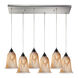 Aqua 6 Light 30 inch Satin Nickel Multi Pendant Ceiling Light, Configurable