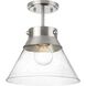 Olive Ridley 1 Light 11.75 inch Brushed Nickel Semi-Flush Convertible Ceiling Light, Design Series