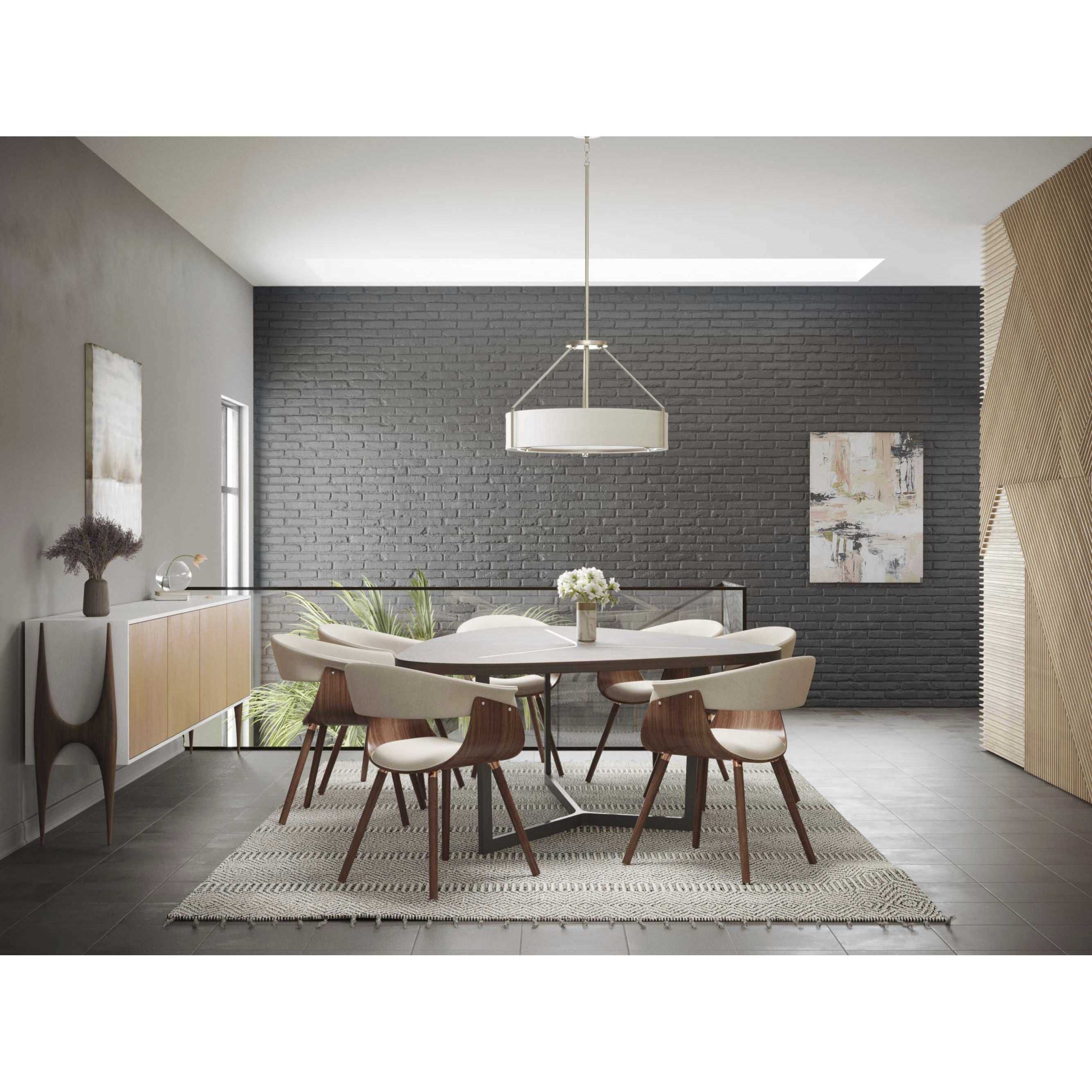 LeConte Bay 4 Light 24 inch Brushed Nickel Pendant Ceiling Light, Design Series