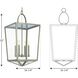 Oludeniz Beach 4 Light 16.25 inch Antique Nickel Foyer Pendant Ceiling Light, Design Series