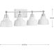Paradise Beach 4 Light 33 inch Polished Chrome Bath Vanity Wall Light
