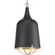 St. Thomas 1 Light Matte Black Pendant Ceiling Light, Design Series