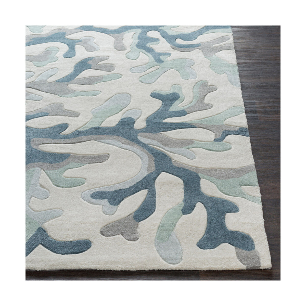 Saginaw Bay 96 X 30 inch Dark Blue/Medium Gray/Sea Foam/Light Gray/Ivory Rugs, Polyester