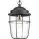 Flatts 1 Light 10.5 inch Textured Black Outdoor Hanging Lantern