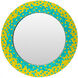 Iceland 32 X 32 inch Multi-Colored Wall Mirror in Teal and Saffron