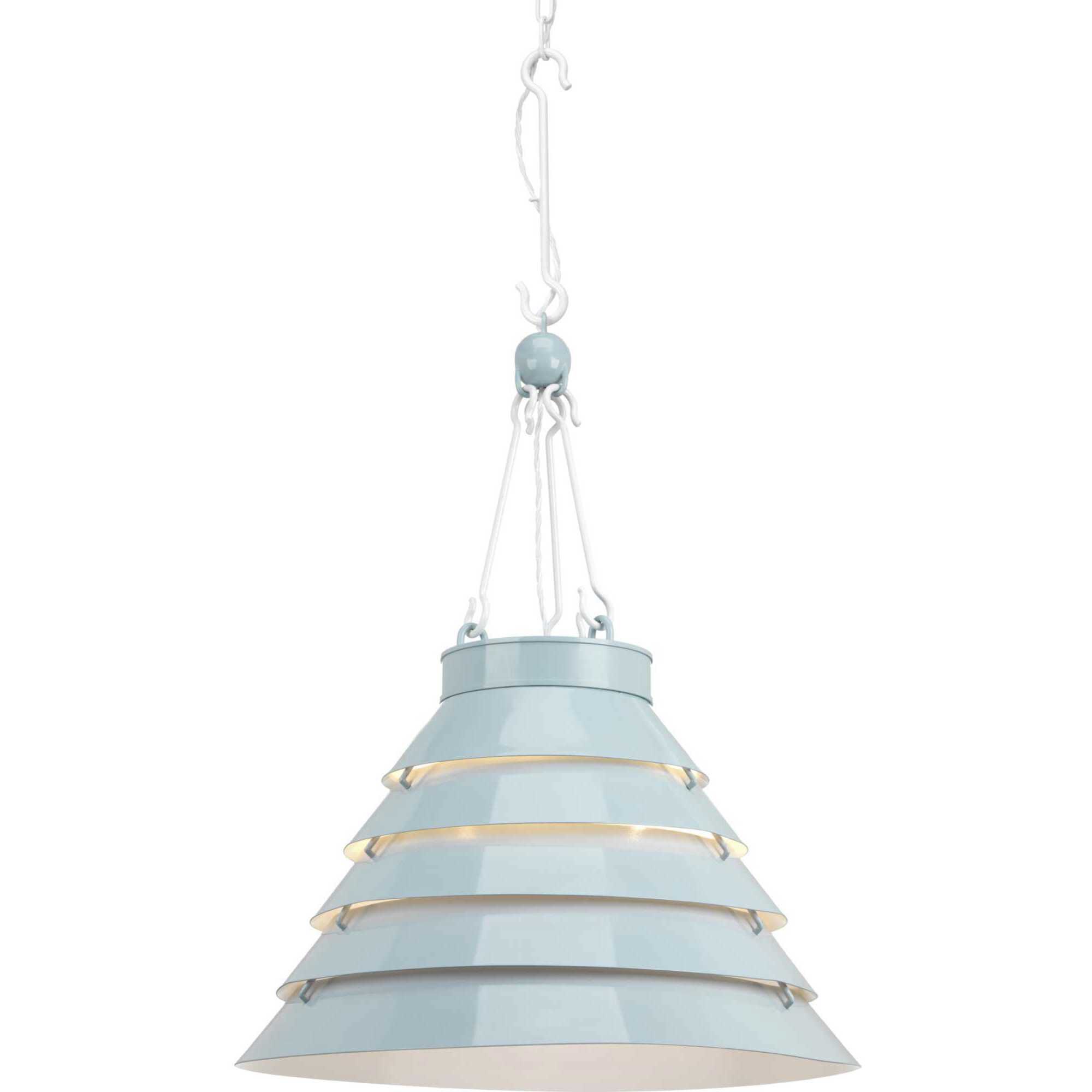 Blue Hill 3 Light 24.88 inch Matte Blue Enamel Pendant Ceiling Light, Design Series