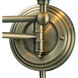 Englishman Bay 25 inch 150 watt Antique Brass Swingarm Sconce Wall Light