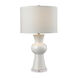 Perth 28 inch 150 watt Gloss White with Clear Table Lamp Portable Light