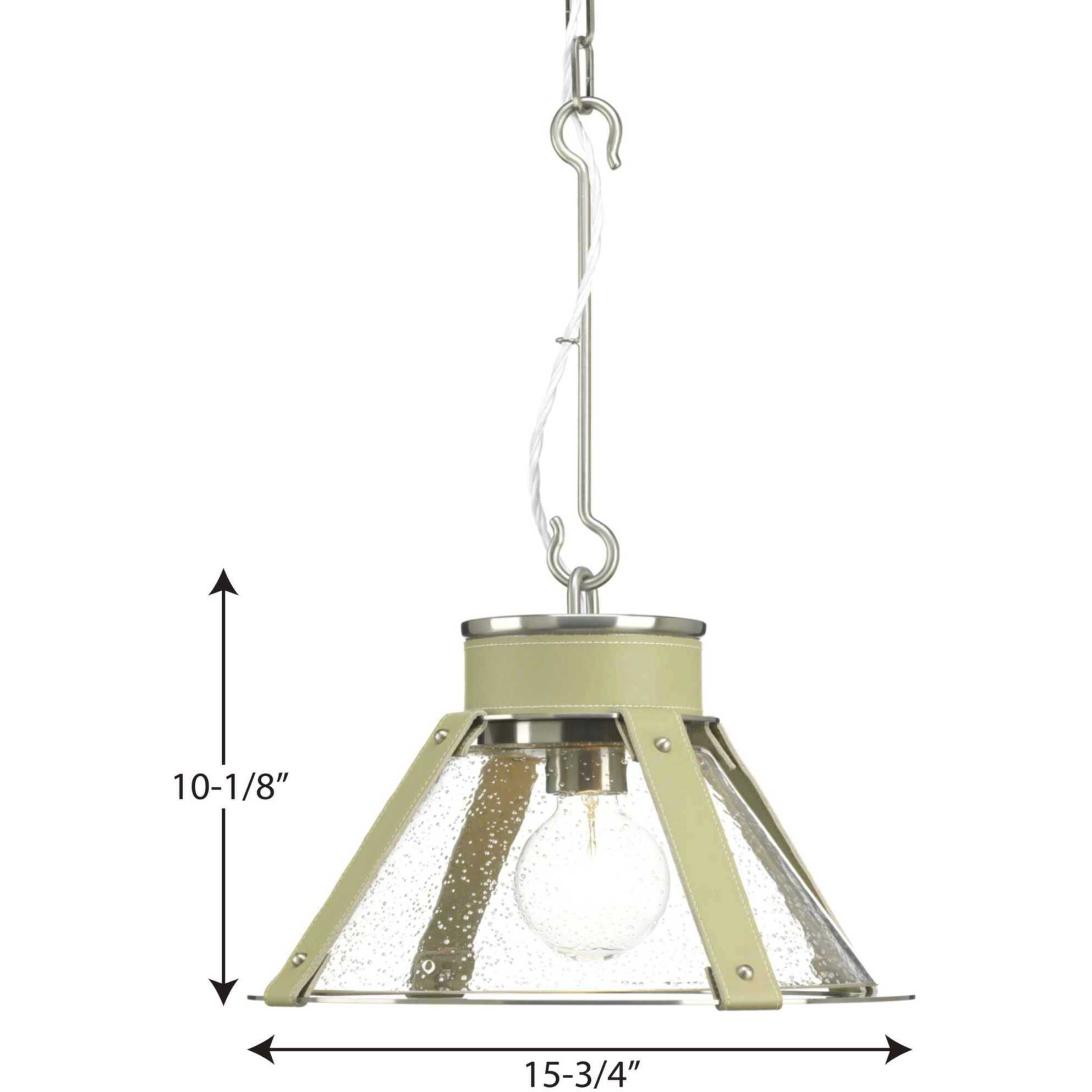 Frenchman Bay 1 Light 15.75 inch Brushed Nickel Pendant Ceiling Light, Design Series