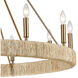 Laucala 12 Light 48 inch Satin Brass with Natural Abaca Chandelier Ceiling Light