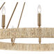 Laucala 12 Light 48 inch Satin Brass with Natural Abaca Chandelier Ceiling Light