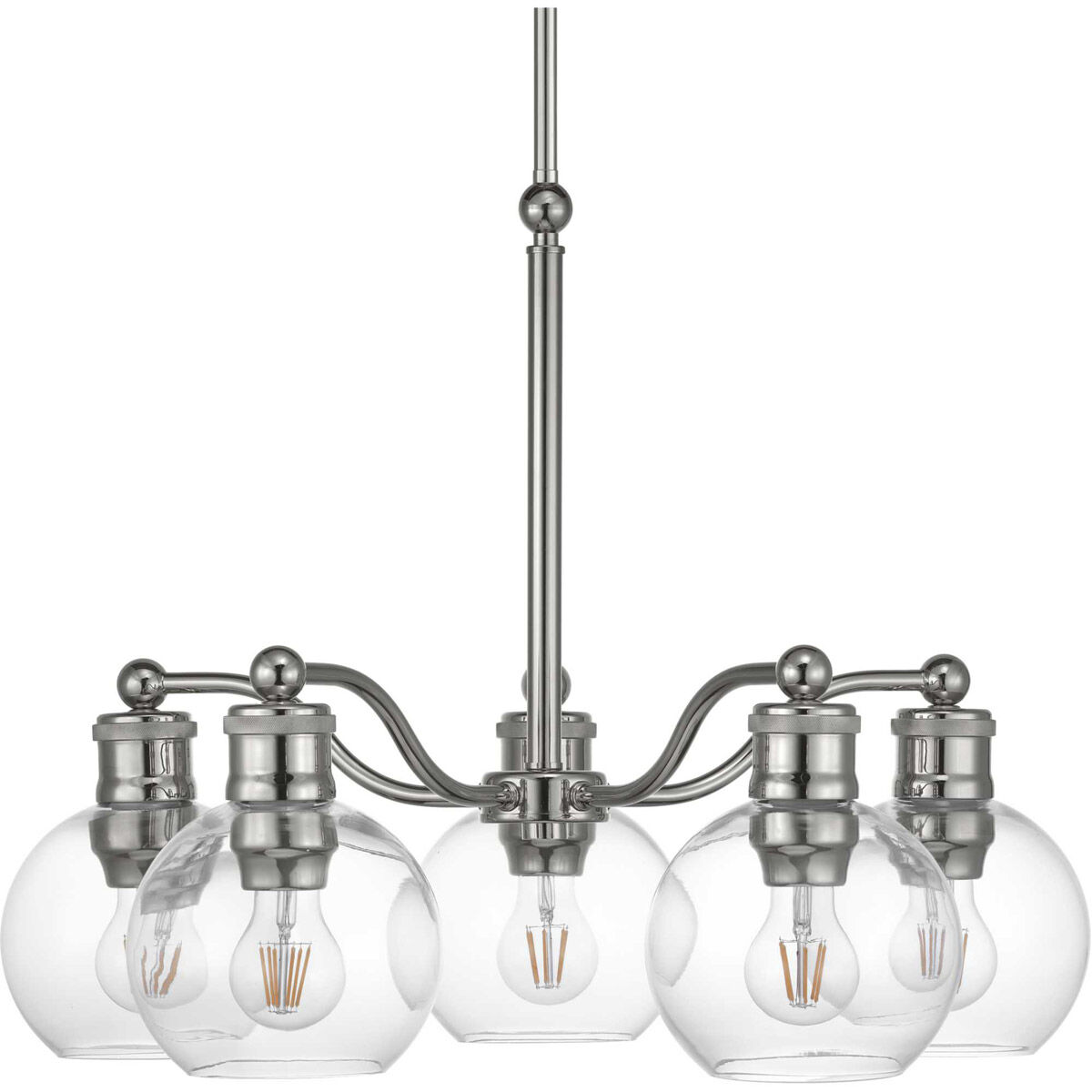 Matagorda Bay 5 Light 25 inch Polished Nickel Chandelier Ceiling Light