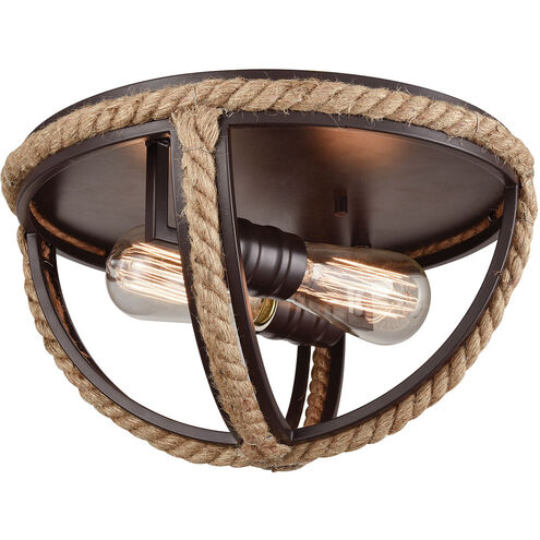 South Bay 2 Light 13 inch Oil Rubbed Bronze Flush Mount Ceiling Light