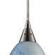 Morro Bay 1 Light 6 inch Satin Nickel with Multicolor Mini Pendant Ceiling Light