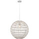 Red Drum 1 Light 19 inch White Pendant Ceiling Light