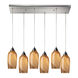 Capitola 6 Light 30 inch Satin Nickel Multi Pendant Ceiling Light, Configurable