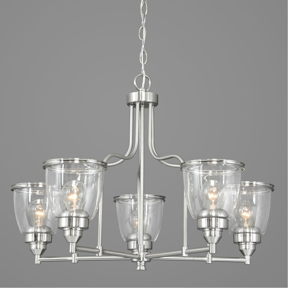 San Francisco Bay 5 Light 28 inch Brushed Nickel Chandelier Ceiling Light