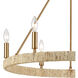 Laucala 6 Light 27 inch Satin Brass with Natural Abaca Chandelier Ceiling Light