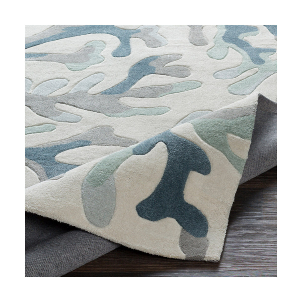 Saginaw Bay 96 X 30 inch Dark Blue/Medium Gray/Sea Foam/Light Gray/Ivory Rugs, Polyester