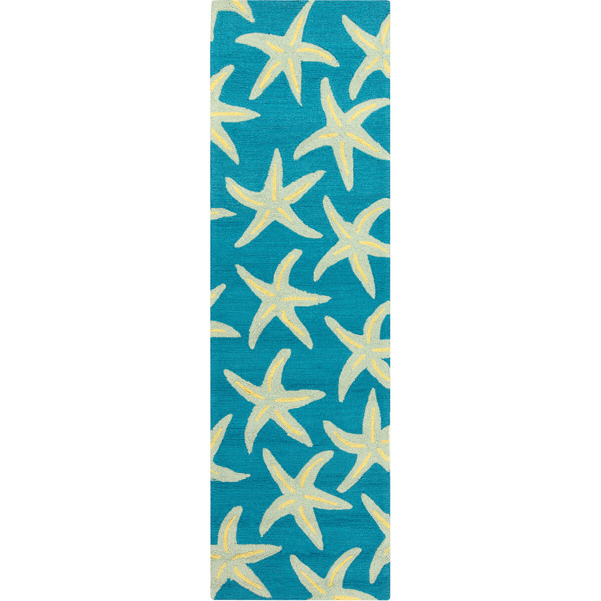 Mobjack Bay 96 X 30 inch Bright Blue/Sea Foam/Lime Outdoor Rug, Polypropylene