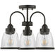 San Francisco Bay 3 Light 18 inch Antique Bronze Foyer Pendant Ceiling Light, Semi-Flush Convertible