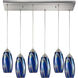 Sausalito 6 Light 30 inch Satin Nickel Multi Pendant Ceiling Light, Configurable