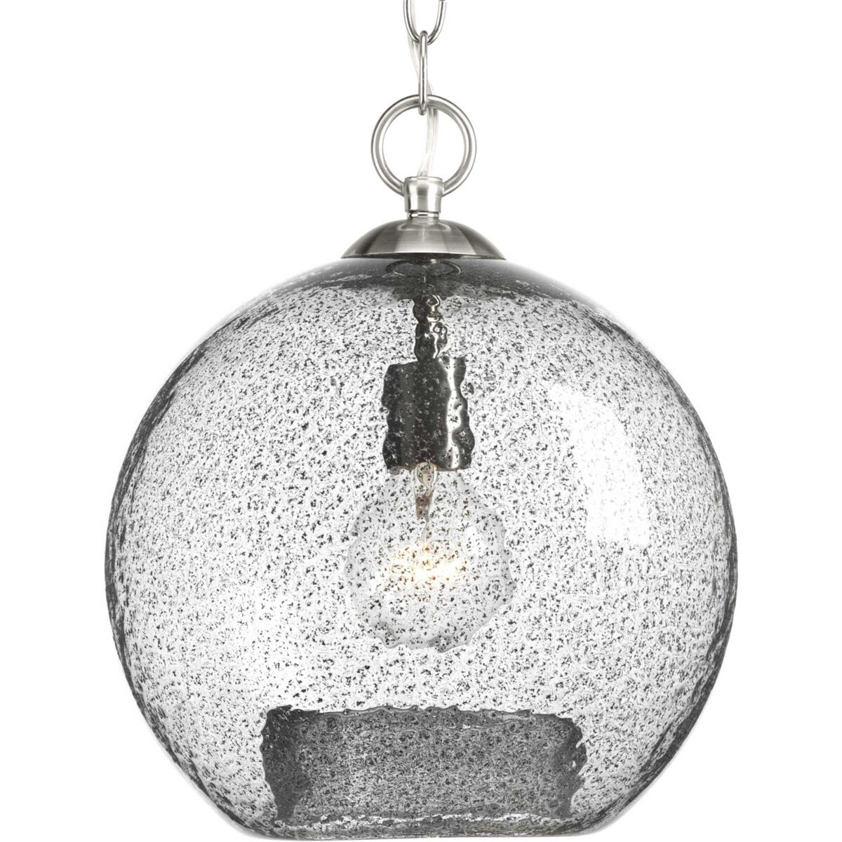 Burtons Bay 1 Light 11.75 inch Brushed Nickel Pendant Ceiling Light, Design Series