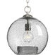 Burtons Bay 1 Light 11.75 inch Brushed Nickel Pendant Ceiling Light, Design Series