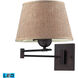 Lituya Bay 25 inch 9.5 watt Aged Bronze Swingarm Sconce Wall Light